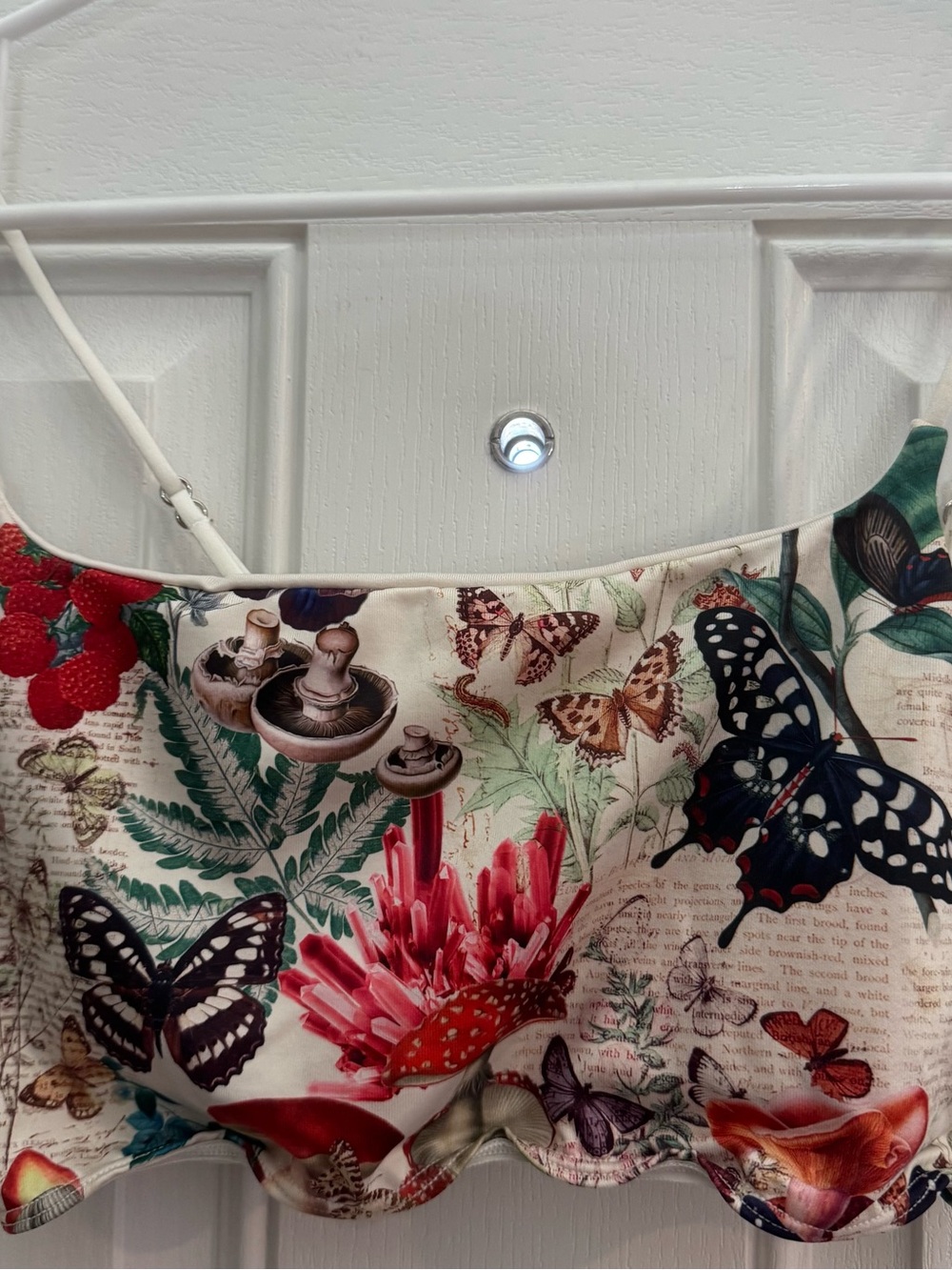 Anthropologie The LyreBird Skin Seamlessly Square-Neck Bra Mushroom Print L/XL - Picture 5 of 8